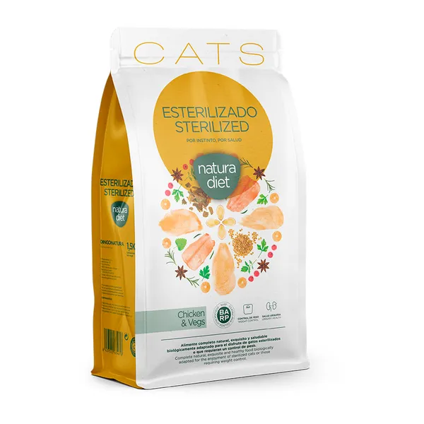 1.5 kg Natura Diet Sterilized Pollo pienso para gatos