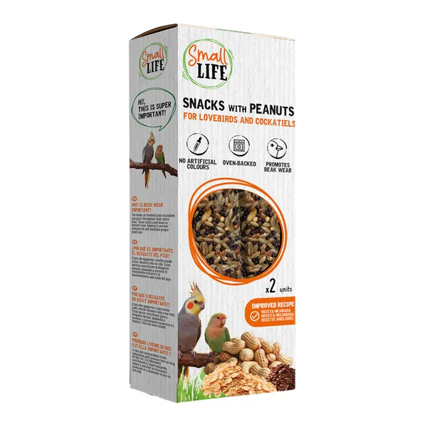 0.18 KG 2 barritas Small Life Barritas Snack con cacahuetes para agapornis y ninfas