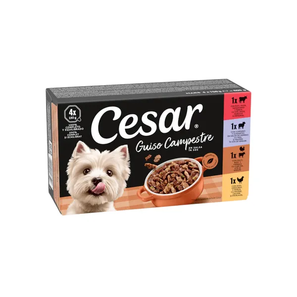 4 tarrinas x 150 g Cesar Receta campesina tarrina en Salsa para Perros