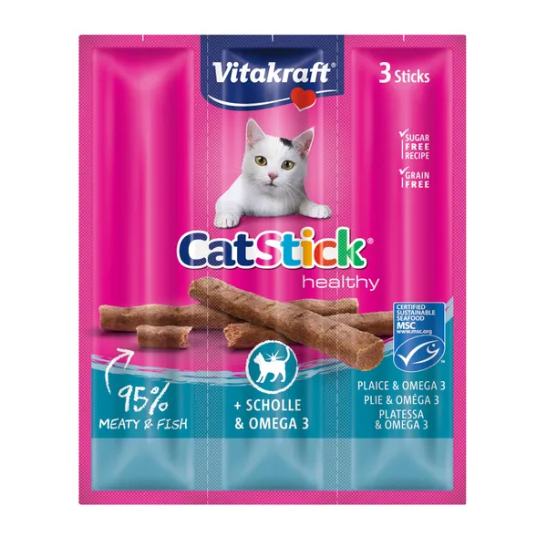 12 barritas Vitakraft Cat Stick de Pescado y Omega 3 ¡Pack Ahorro!