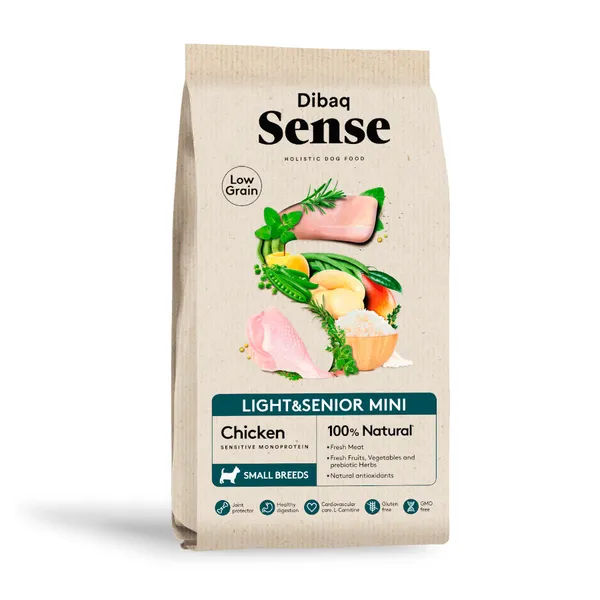 2 kg Dibaq Sense Low Grain Light & Senior Mini Pollo Pienso para perros