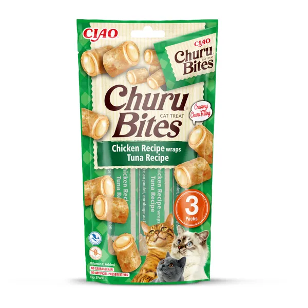 3 sobres x 10 g Churu Bocaditos Bites de Atún para gatos