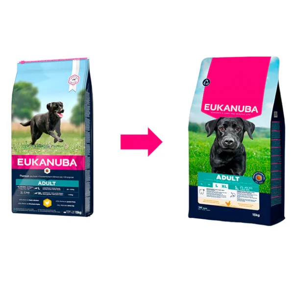 2 x 15 kg Eukanuba Adult Large Pollo pienso para perros ¡Pack ahorro!