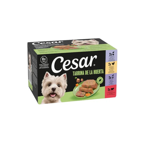 24 tarrinas x 150 g Cesar Recetas de la huerta Tarrina en Paté y Gelatina para Perros ¡Pack ahorro!
