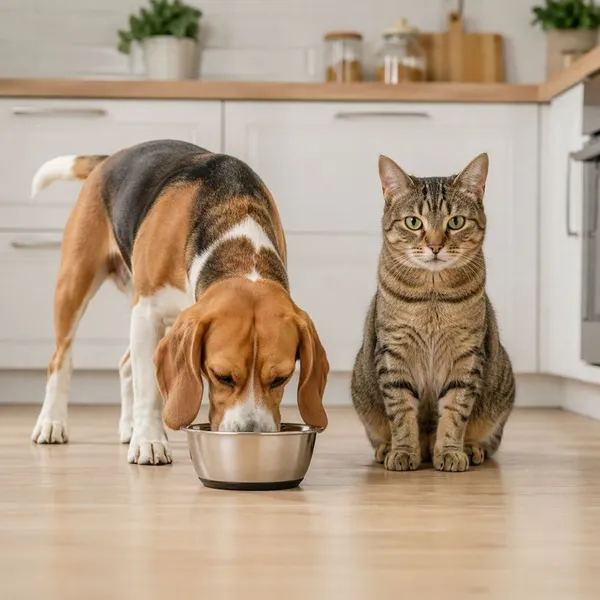 Leeby Comedero Acero Inoxidable con Base Goma para perros y gatos