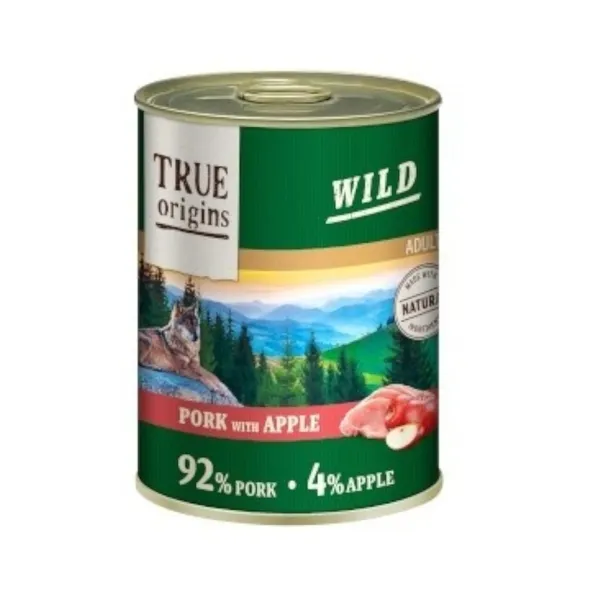 24 latas x 400 g True Origins Wild Adult Cerdo y Manzana lata para perros ¡Pack ahorro!