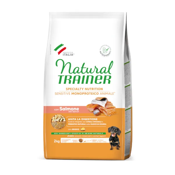 2 kg Natural Trainer Adult Mini Sensitive Salmón pienso para perros