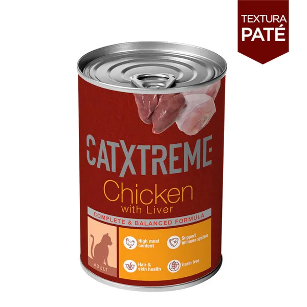 24 latas x 395 g Catxtreme Pollo con Hígado en paté lata para gatos ¡Pack Ahorro!
