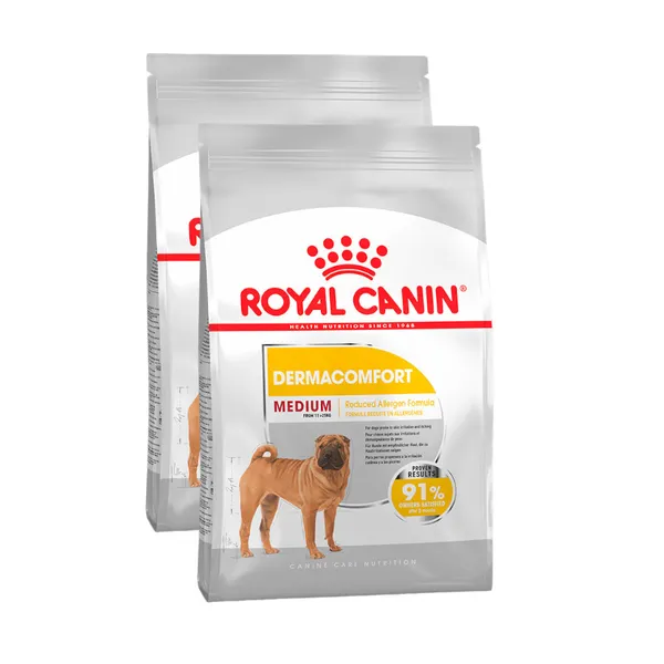 2 x 12 kg Royal Canin Dermacomfort Medium pienso para perros ¡Pack ahorro!