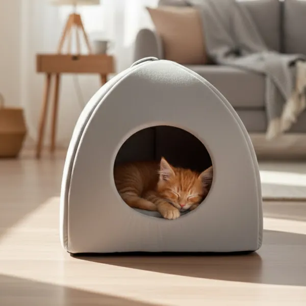 Leeby Cama Iglu Gris para gatos