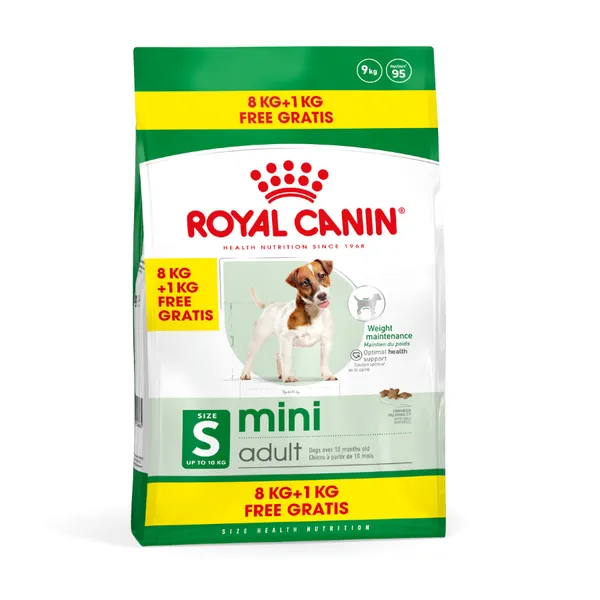 9 kg (8 + 1 kg grátis!) Royal Canin Mini Adult pienso para perros