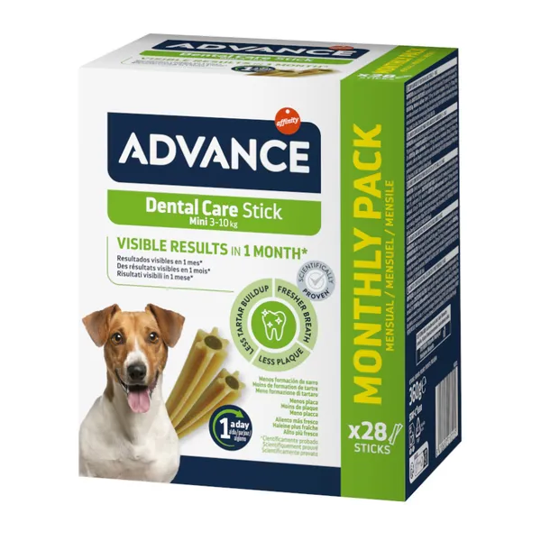 28 barritas Advance Dental Care Stick Mini snack para perros