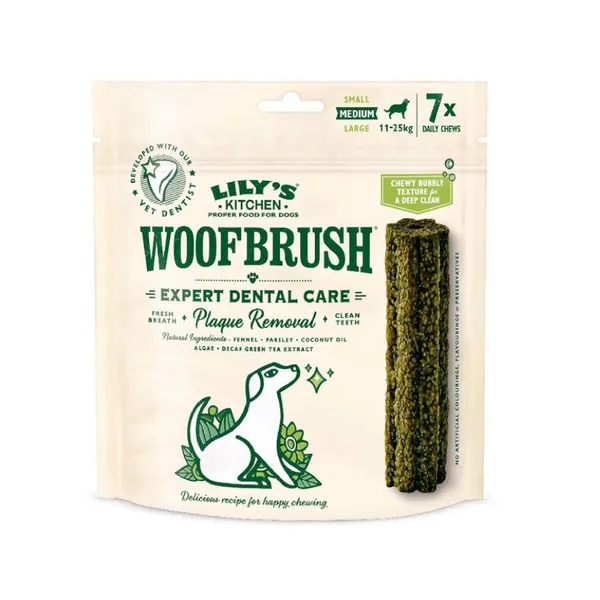 21 barritas Lily's Kitchen Snacks Dentales Woofbrush Medium para perros ¡Pack ahorro!