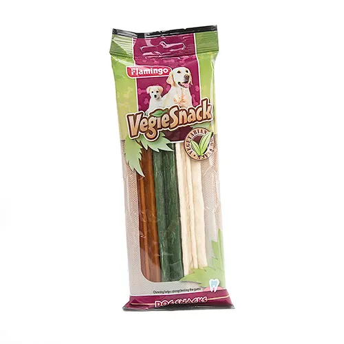Razas medianas Flamingo Snacks dentales Vegie para perros