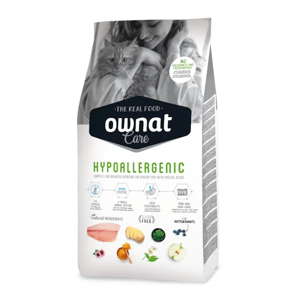 3 kg Ownat Care Hipoalergénico pienso para gatos