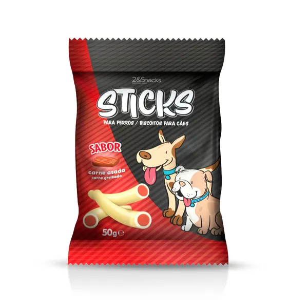 50 g 2&Snacks Sticks de Carne Asada para perros