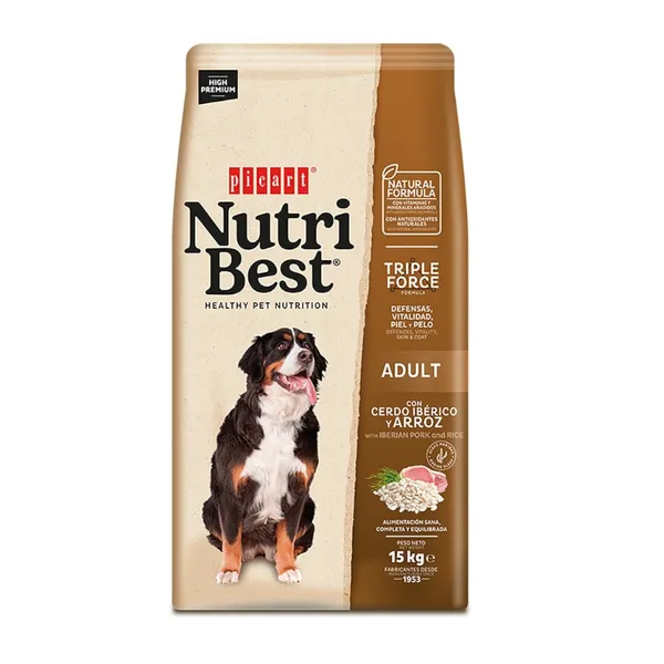 15 kg Nutribest Adult Cerdo Ibérico y Arroz pienso para perros