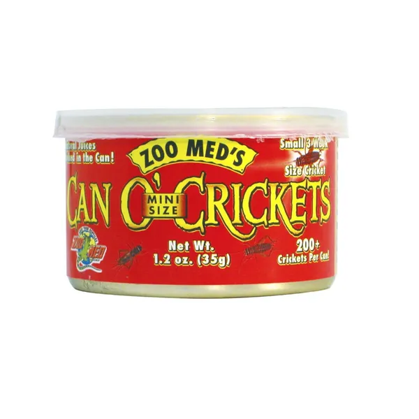 0.035 KG Zoo Med Can O’Crickets Mini Size Grillos cocinados para reptiles