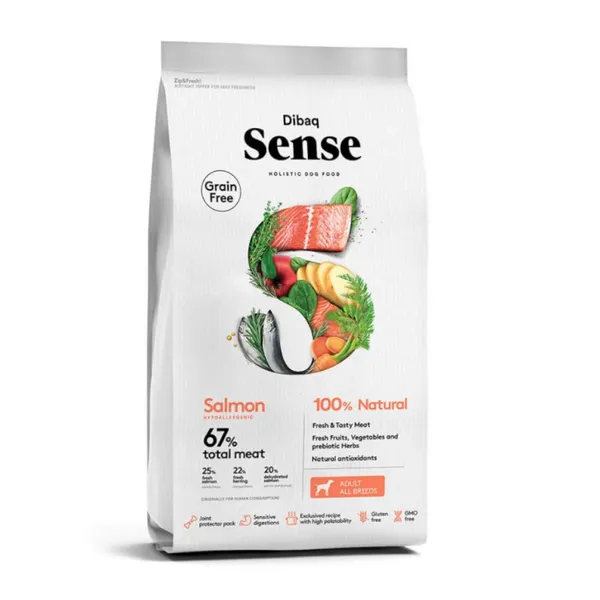 12 kg Dibaq Sense Grain Free Adult Salmón pienso para perros