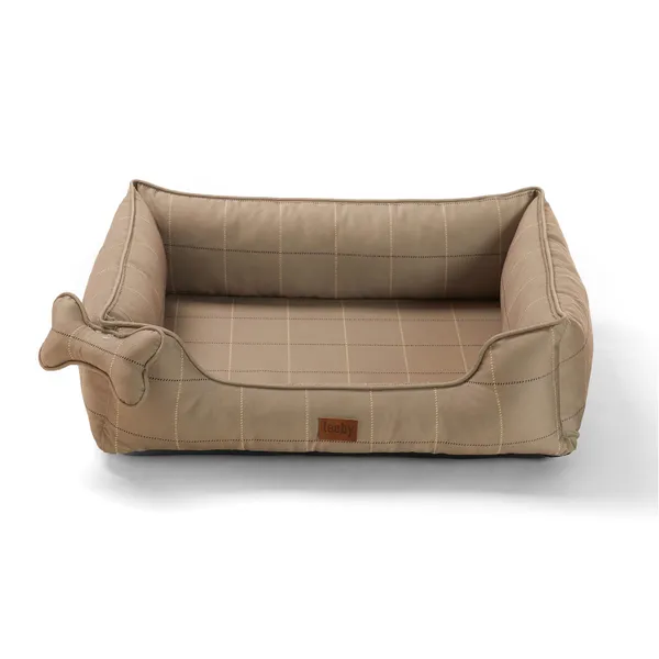 Leeby cama viscoelástica marrón rayas para perros