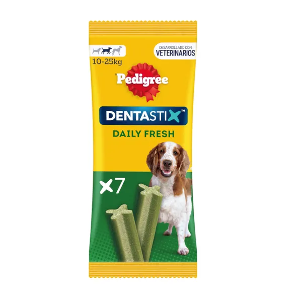 7 barritas Pedigree Dentastix Fresh Snacks Dentales para Perros Medianos