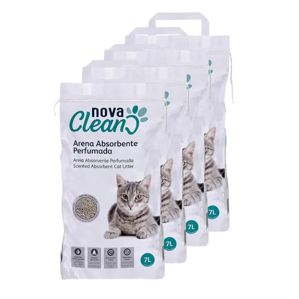 4 x 7 L Nova Clean Arena perfumada absorbente para gatos ¡Pack ahorro!