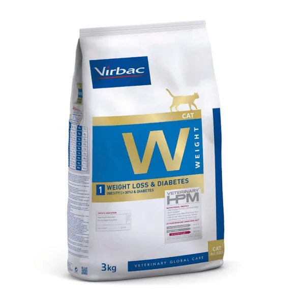 1.5 kg Virbac W1 Weight Loss Diabetes Hpm Pienso para gatos