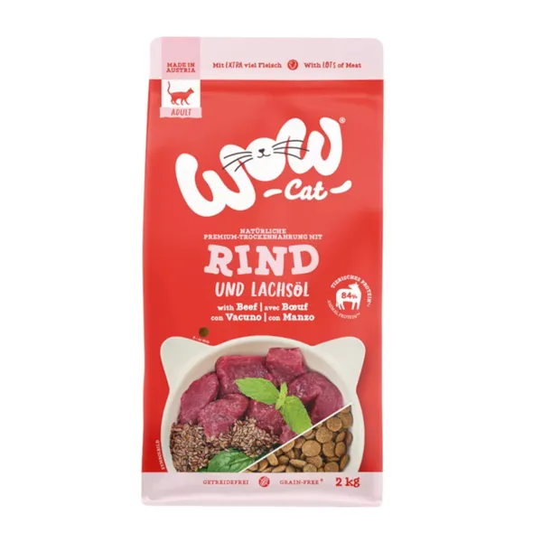 2 kg Wow Adulto Ternera pienso para gatos