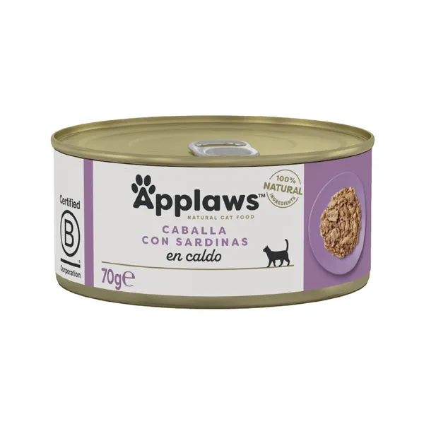 12 latas x 70 g Applaws Caballa y Sardina lata para gatos ¡Pack ahorro!