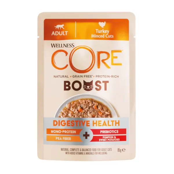 85 g Wellness Core Boost digestivos sobre Pavo para gatos