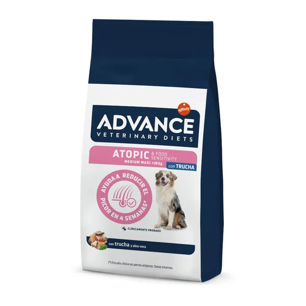 3 kg Advance Veterinary Diets Atopic Medium Maxi Trucha pienso para perros