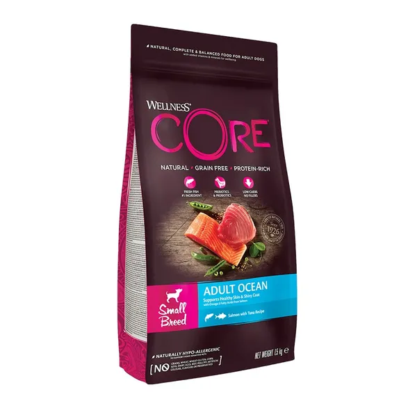 1.5kg Wellness Core Adult Small Ocean Salmón y Atún pienso para perros