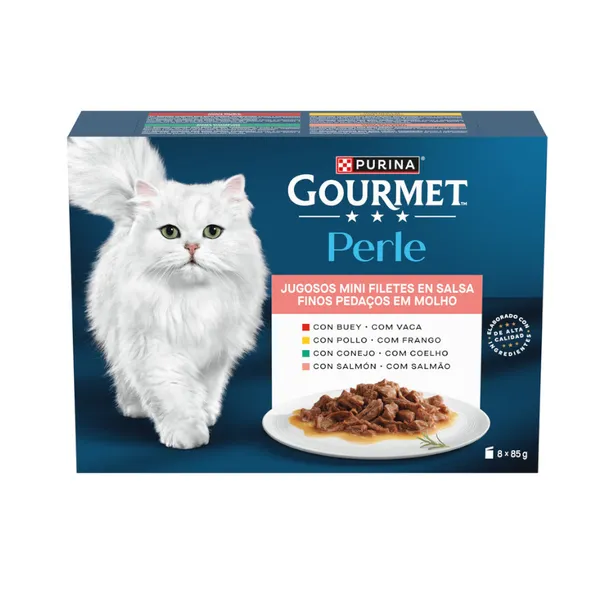 48 sobres x 85 g Gourmet Perle Filetes de Carne en salsa sobre para gatos ¡Pack ahorro!