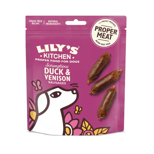 70 g Lily's Kitchen Salchichas Mini Pato y Venado para perros