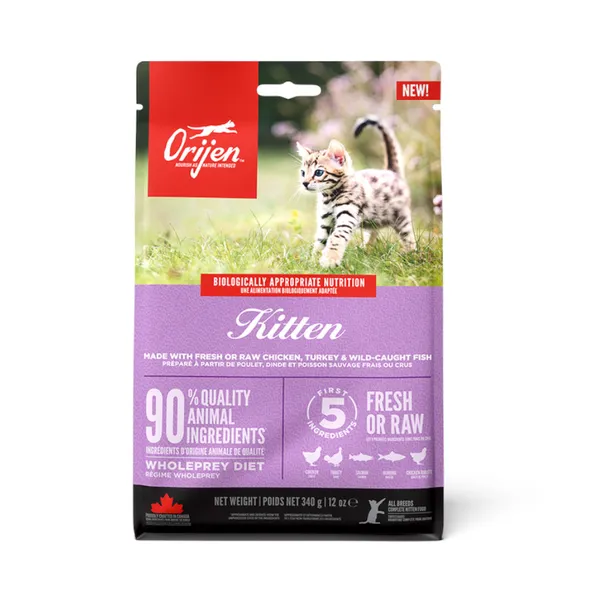 340 g Orijen Kitten Pollo con Pavo y Salmón pienso para gatos