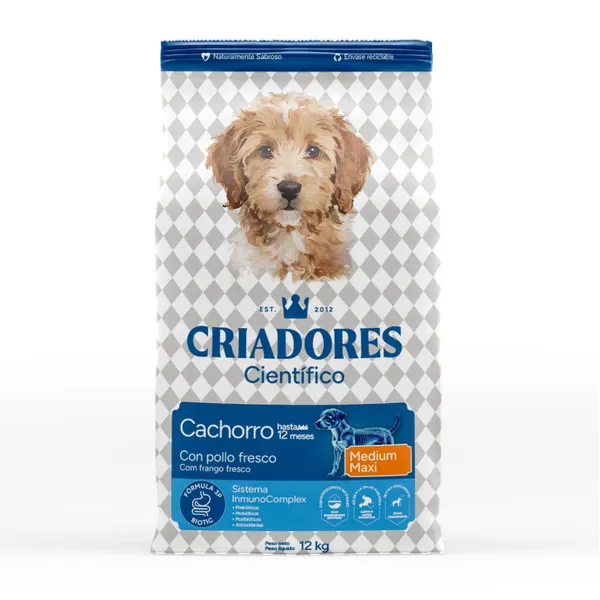 12 kg Criadores Científico Medium Maxi Pienso Pollo para cachorros
