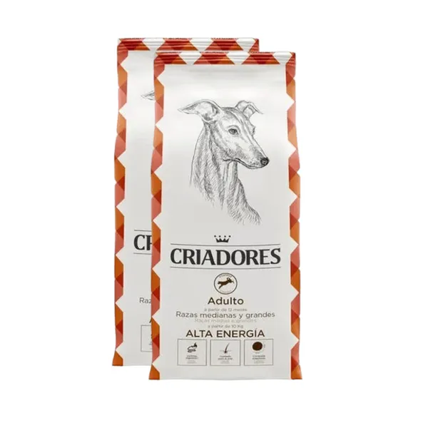 2 x 15 kg Criadores Adulto Alta Energía pienso para perros de razas medianas y grandes ¡Pack ahorro!