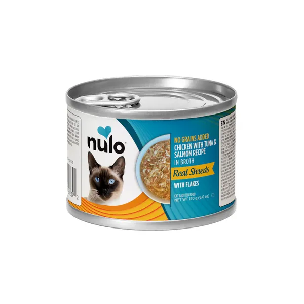 170 g Nulo Flaked Pollo con Tuna y Salmón Lata para gatos