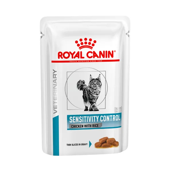 12 sobres x 85 g Royal Canin Veterinary Sensitivity Control Pollo y Arroz sobre en salsa