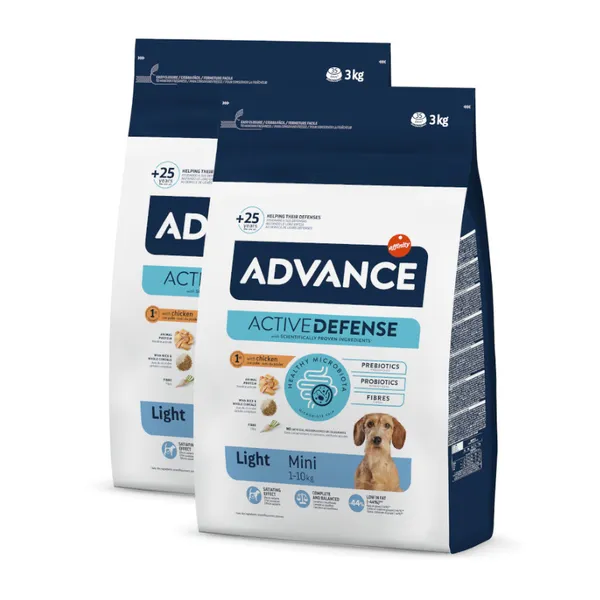 2 x 3 kg Advance Mini Light Pollo y Arroz pienso para perros ¡Pack ahorro!