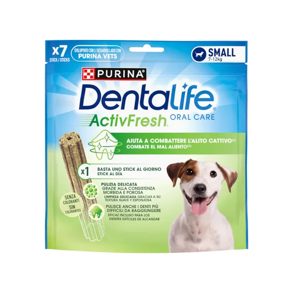 7 barritas Dentalife Snacks Dentales Small ActivFresh para perros