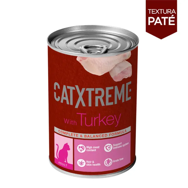 24 latas x 395 g Catxtreme Pavo en paté lata para gatos ¡Pack Ahorro!