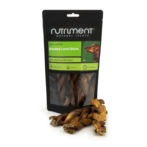 4 bolsitas x 100 g Nutriment Barrita Trenza Cordero Snack para perros ¡Pack Ahorro!
