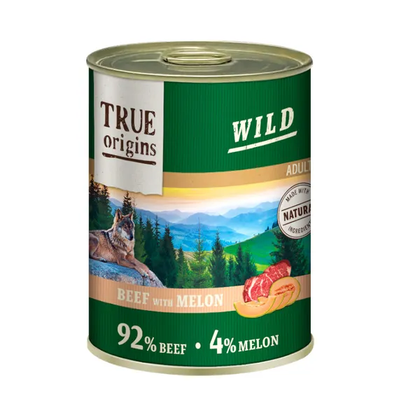 24 latas x 400 g True Origins Wild Adult Ternera y Melón lata para perros ¡Pack ahorro!