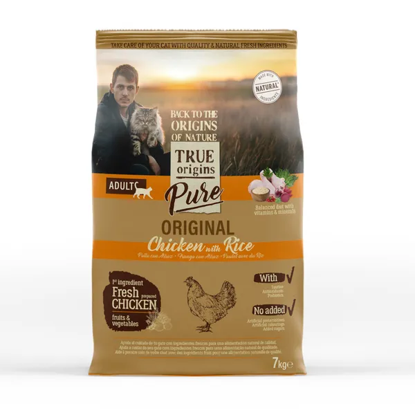 2 kg True Origins Pure Adult Pollo pienso para gatos