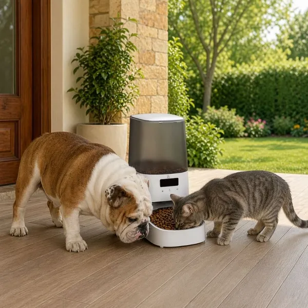 Leeby Comedero Automático Inteligente de Acero Inoxidable para perros y gatos
