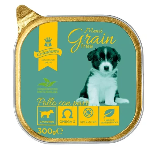300 g Criadores Puppy Menú Grain Free Pollo y Pavo tarrina para perros