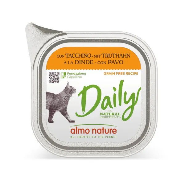 12 tarrinas x 100 g Almo Nature Daily Grain Free Pavo tarrina para gatos ¡Pack Ahorro!