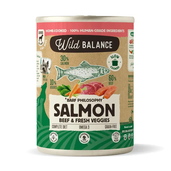 400 g Wild Balance BARF Salmón y Ternera lata para perros