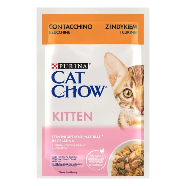 12 sobres x 85 g Cat Chow Pavo en Gelatina para gatitos ¡Pack ahorro!